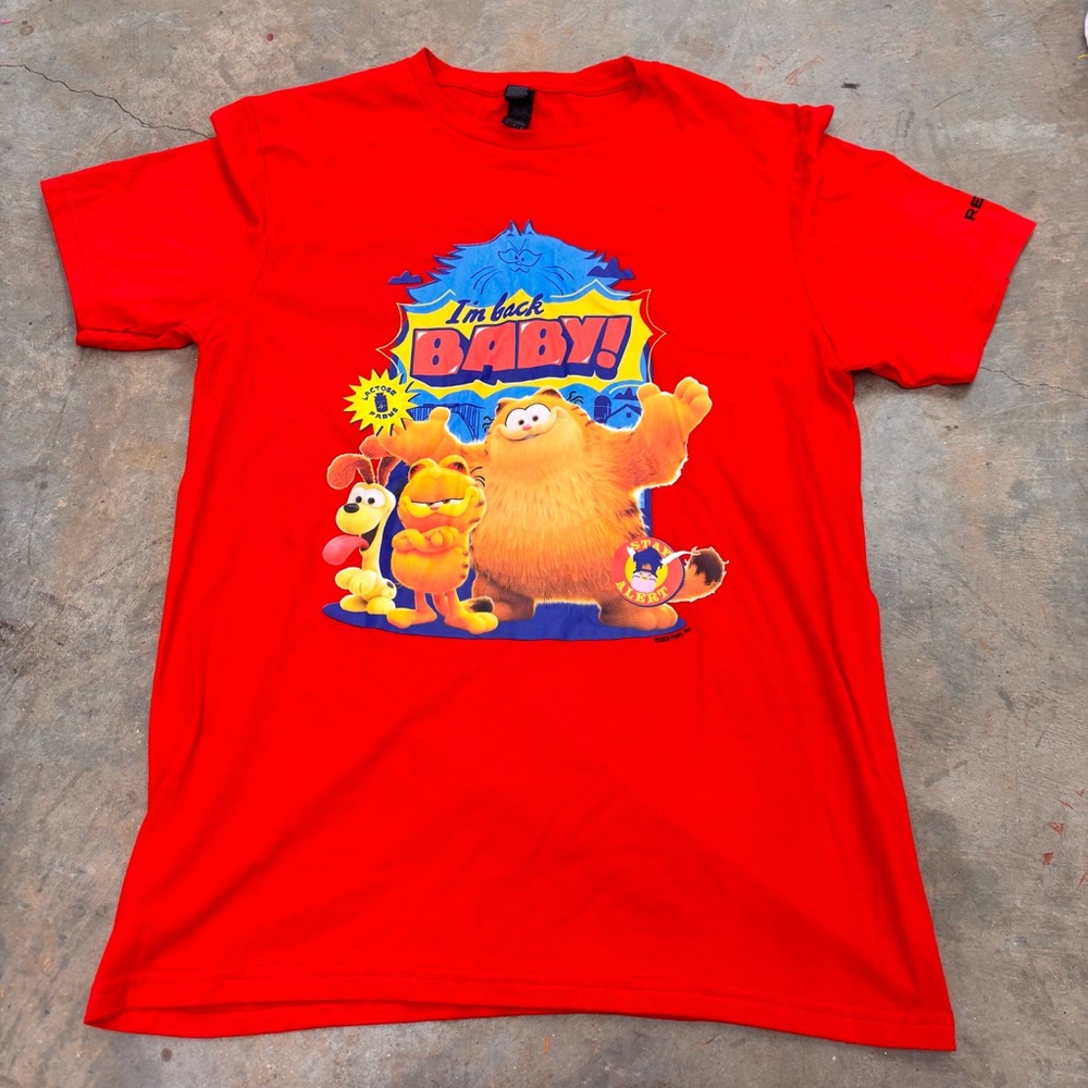 The Garfield Movie 2024 Regal Cinemas Promo Red Shirt I’m Back Baby Mens Medium